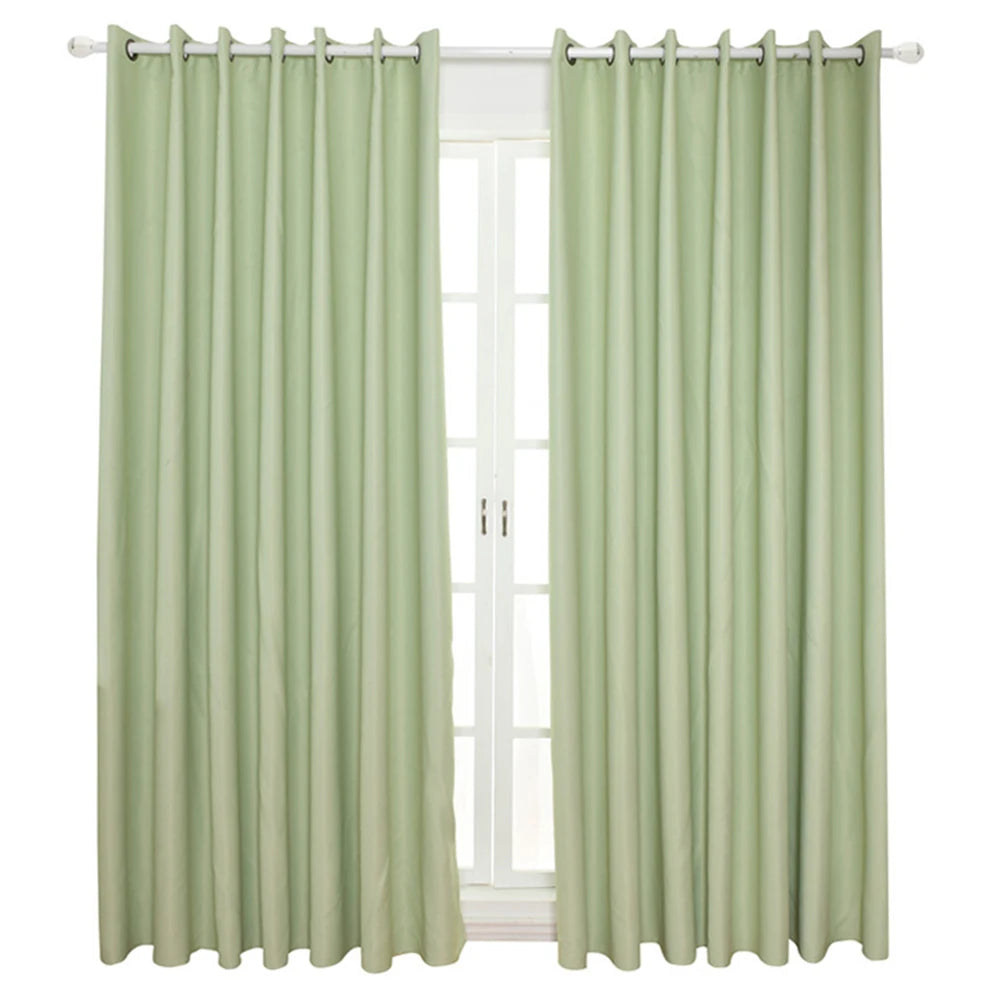Textured Blackout Window Curtain Pair Thermal Insulated Linen Room Darkening Grommet Curtains Size 140245 Light Green Energy