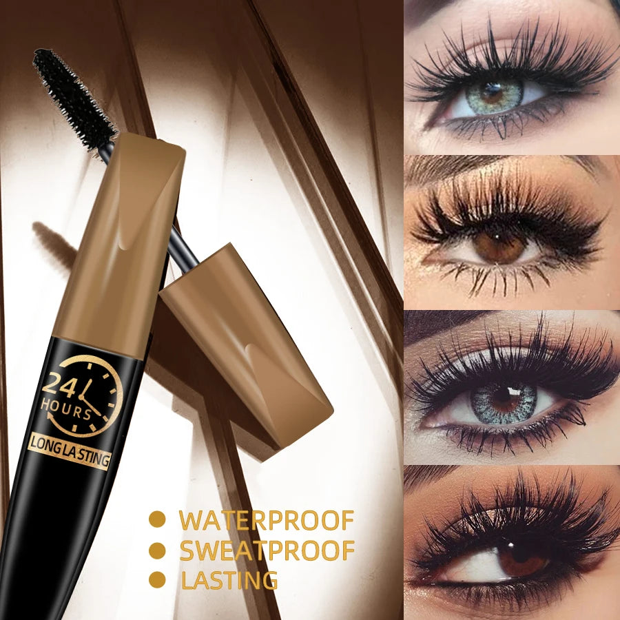 5D Eye Black Mascara Waterproof Lengthens Eyelashes Extension Silk Fiber Mascare Eye Makeup for Women Cosmetic Korean Make up