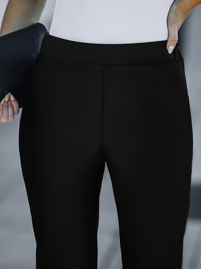 New autumn 2024 plus size women's British elegant and gentle street style hot pleated design flared pants.