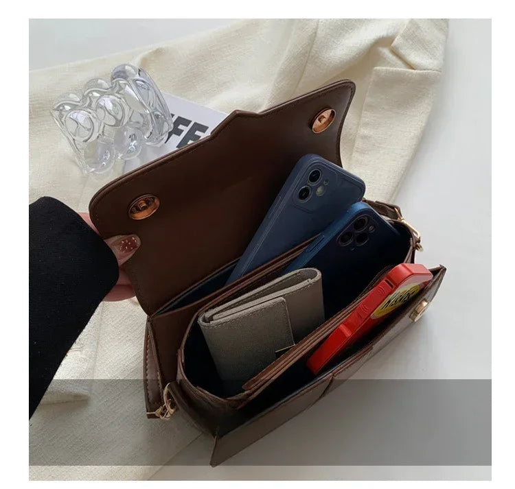 Pu Leather Shoulder Bag for Women Handbag  Fashion Crossbody Bags Vintage Underarm Bag Square Satchel Сумка Женская 2025 Тренд