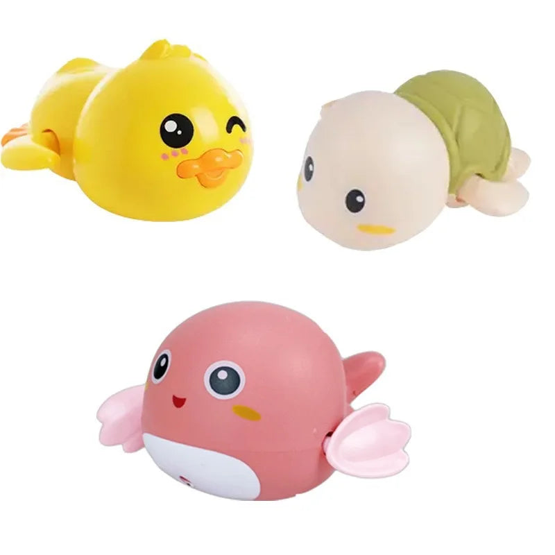 Baby bath toys for children water play small yellow duck swimming baby kids play with water duckling small turtle boys and girls