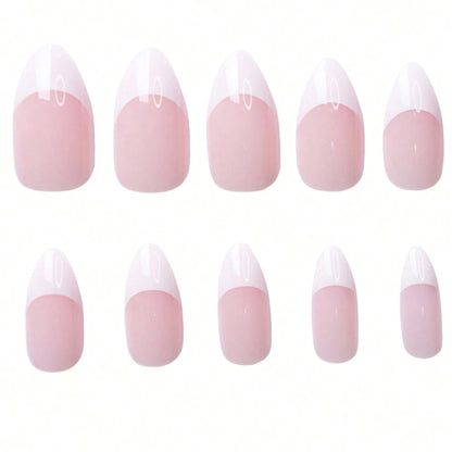 360/150pcs/box Nude Pink Almond French False Nails White Tip Design Short Wearing Fake Nails Women Nails Press On Nails Manicure