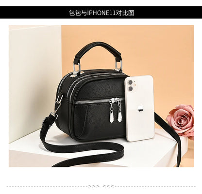 Women Small Purses and Handbags PU Leather Solid Color Zipper Shoulder Bag Cross Body Bags Small Wallets Short Handle Bag