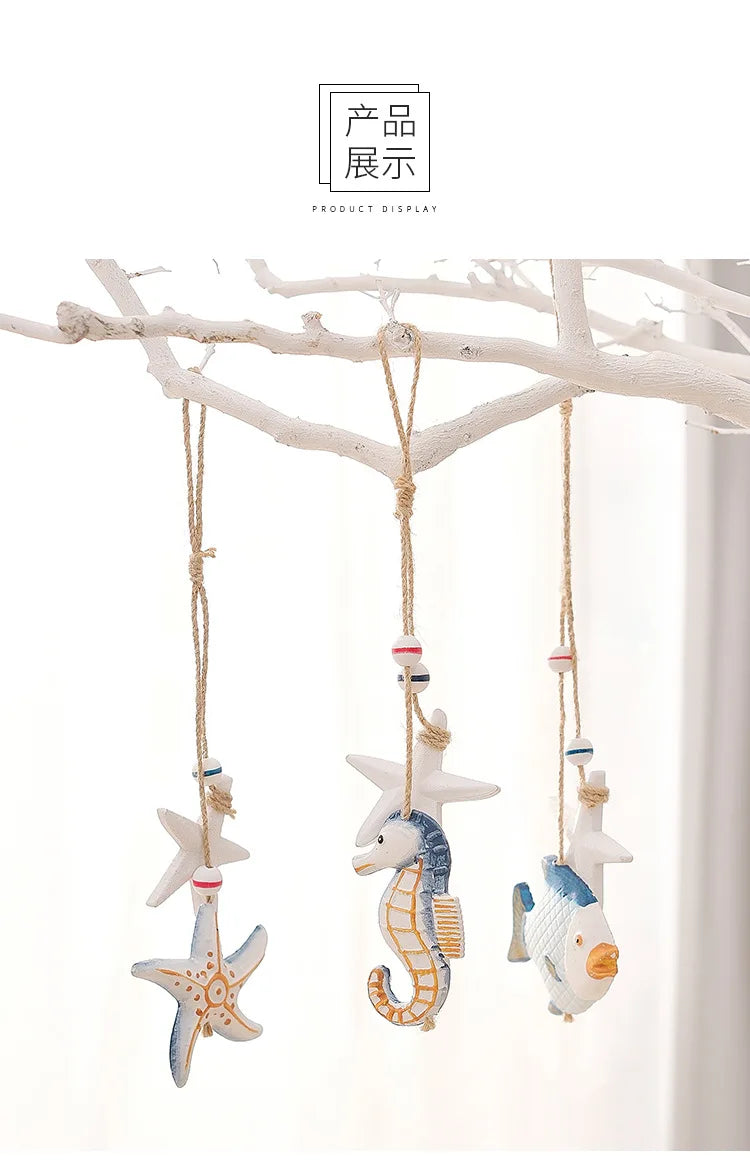 Seahorse/Fish/Star for Nautical Home Decoration Wall Hanging Ornament Statue Beach Theme Decor
