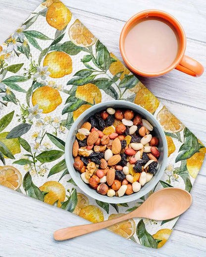 Summer Lemon Flower Kitchen Dish Towels Set Cleaning Supplies Microfiber Dish Drying Towels Hand Towels Kitchens Accessories