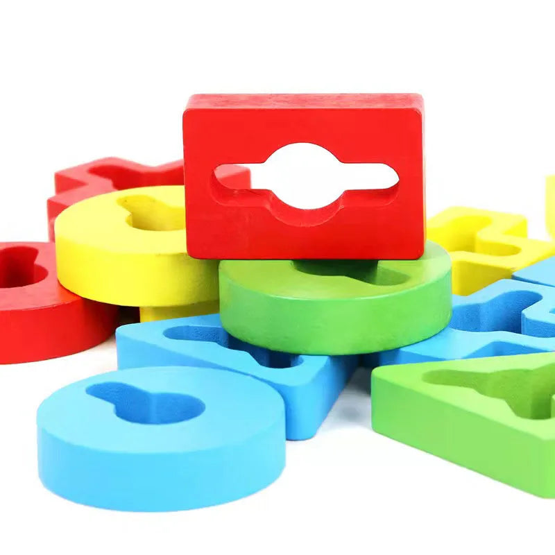 Baby Educational Toys Wooden Puzzle Baby Sorting Toy Stacking Blocks Wooden Toy Early Learning Toy Kids