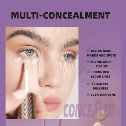 QIBEST Concealer Liquid Foundation Face Makeup Women Brightening Cream Full Coverage Concealer Lasting Modify Corrector Skin