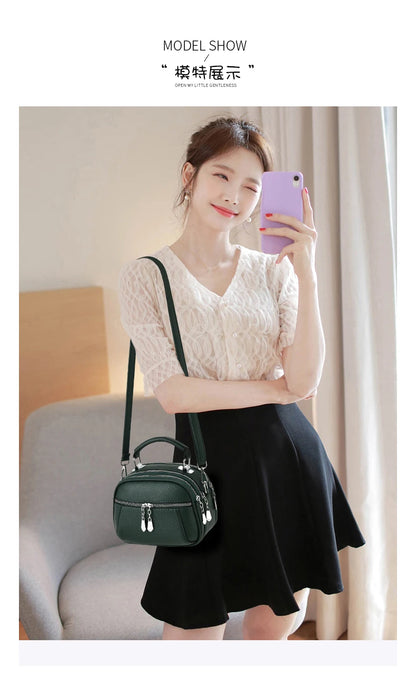 Women Small Purses and Handbags PU Leather Solid Color Zipper Shoulder Bag Cross Body Bags Small Wallets Short Handle Bag