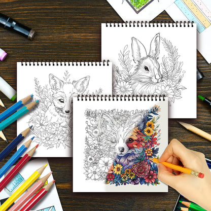 Stress Reduction Colouring Book 30 Sheets, 8.3x 8.3 inch 100gsm Thick Paper, Spiral Bound, Halloween and many other holiday gift