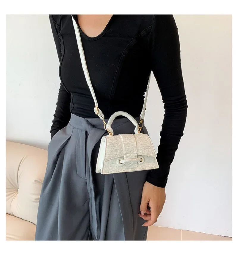 PU Leather Mini Crossbody Bag Womens Small Square Fashion Versatile Handbag Solid Color Simple Bag Compact Everyday Casual Purse