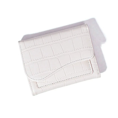 Women Mini Wallet Purse Female Short PU Leather Purse Solid Color Lightweight Fashion Multiple Card Positions for Student