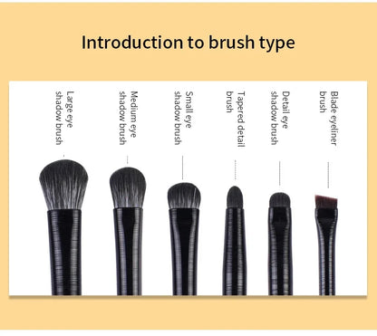 6PCS Eyes Makeup Brushes Set Professional Soft Contouring Eyeshadow Eyeliner Eyebrow Brush Women Facial Beauty Cosmetic Tool