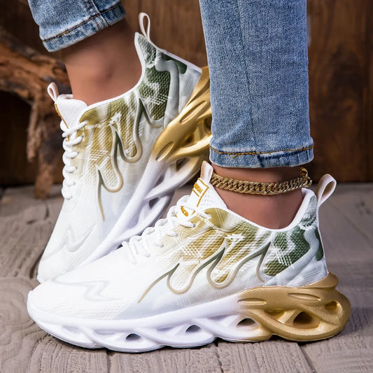 Unisex Running Shoes Women Men Lightweight Mesh Breathable Comfortable Flat Soft Tennis Shoes Summer Lace-up Sneakers Woman