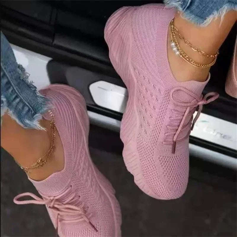 2024New Women's Sneakers Shoes Tennis Female Sport Gym Running Shoes Lace-Up Casual Shoes Mesh Breathable Zapatillas Mujer Woman