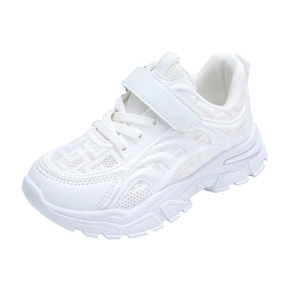 Kids Sports Shoes Breathable Comfortable Students White Shoes School Trendy 2025 New Children Running Shoes Thick Soft Sole