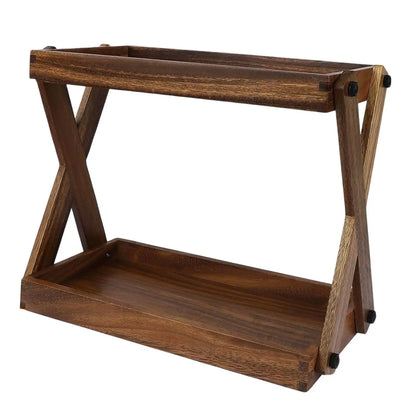 Wood Countertop Shelf Condiment Storage Organizer Kitchen Rack