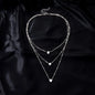 Trendy Zircon Pendant Necklace For Women Multilayer Chain Choker Fashion Female Party Shiny Jewelry Gift