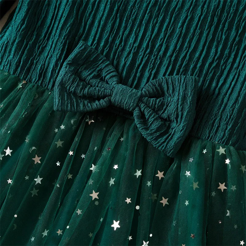 Elegant New Girl Embroidery Flower Girl Dresses for Wedding Autumn Winter Long Sleeve Princess Birthday Party Clothing 3-8Yrs