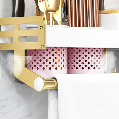 Kitchen Organizer Shelf Wall-mounted Spice Storage Rack Kitchen Knife Holder Wall Seasoning Chopstick Spoon Shovel Storage Sheif