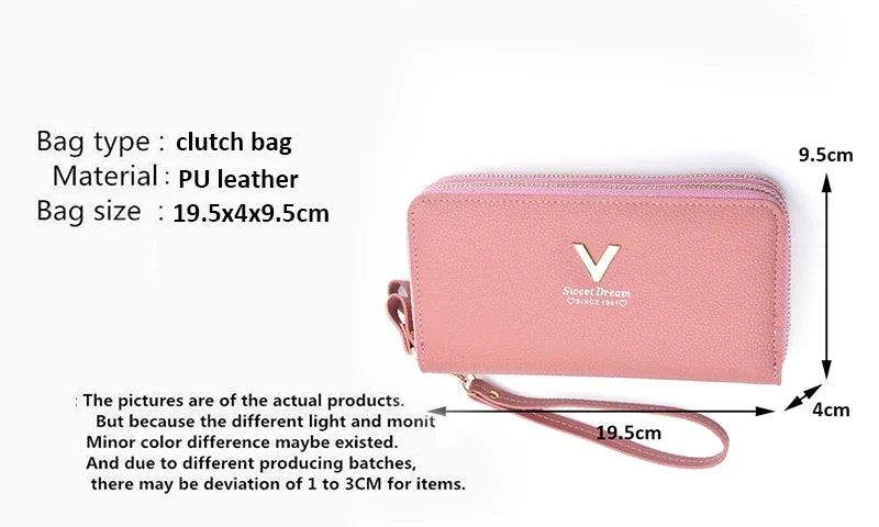 Pu Leather Women Wallets Women Purses Fashion Long Zipper Women's Wallet Money Coin Holder Female Long Purse Female Purse Zipper