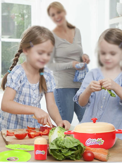 Dining Table for Pretend Food Kitchen Toys for Kids Ages 3-8,Play Kitchen Accessories W/Real Sounds Light, for Boys, Girls