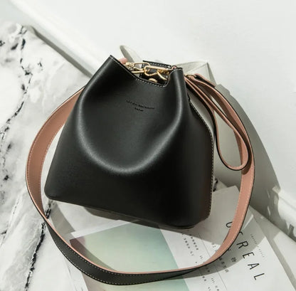 Summer Women's PU Leather Bucket Bag - Fashion Crossbody Shoulder Tote, Brand Designer Messenger Purse for Ladies