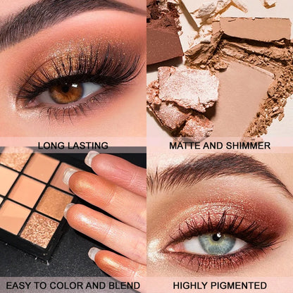 9-Grid Red Eyeshadow Palette Purple Glitter Pearlescent Matte Eye Shadow Shimmer Makeup Long Lasting Women Beauty Eye Cosmetics