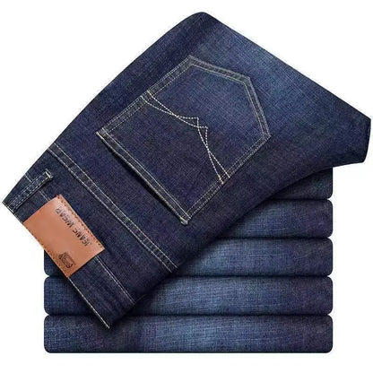 2025 Men NEW Men's Fashion Business Jeans Classic Style Casual Stretch Slim Jean Pants Male Brand Denim Trousers Black Blue Mens