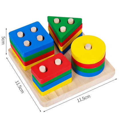 Baby Educational Toys Wooden Puzzle Baby Sorting Toy Stacking Blocks Wooden Toy Early Learning Toy Kids