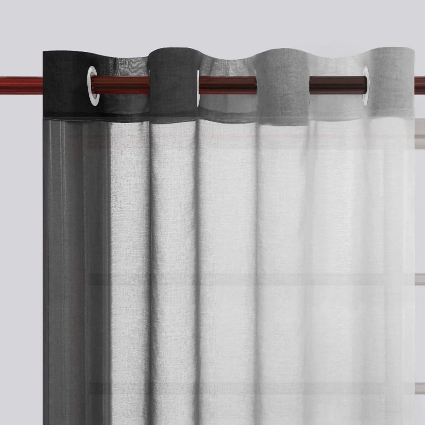 Blackout Curtains for Bedroom Faux Grommet Light Filtering Semi Sheer Gradient Window Curtain for Living Room Heat Blocking