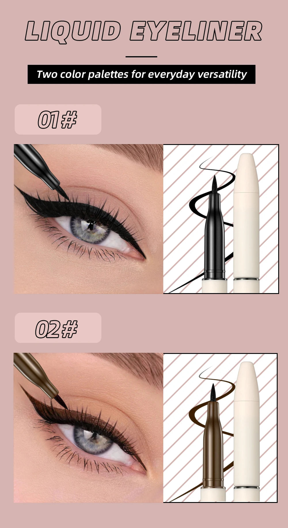 2023 Women 1 Pcs Eyeliner Liquid Pen Waterproof Long Lasting Quick Drying Smooth Makeup Beauty Matte Eyeliner Stamp Eye Pencil