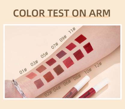 QIBEST 24 Colors Liquid Lipstick Ultra Matte Velvet Long Lasting Women Beauty Red Nonstick Cup Waterproof Lip Gloss Nude Makeup