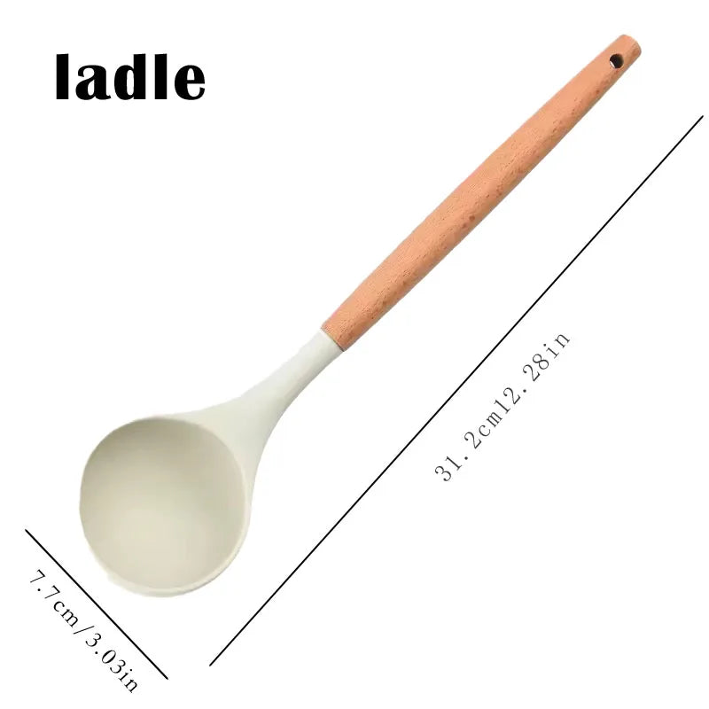 5PCS Kitchen Essentials Advanced Silicone Kitchenware Set with Spatula, Spoon, and Oil Scraper Cooking Utensils Appliances