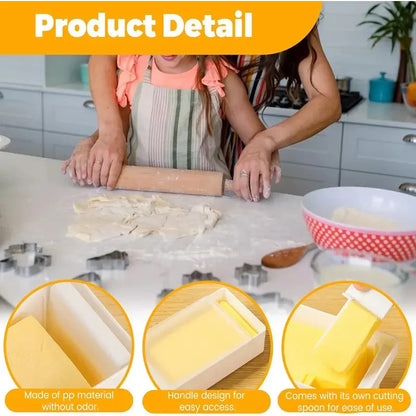 Kitchen Butter Tray Butter Dish With Cover Fresh-keeping Box Cutter Slicer Countertop For Refrigerator Storage Home