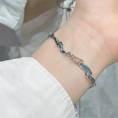 Silver Color Zircon Bracelet For Women Girls Shiny Crystal Bracelets Moon Cherry Butterfly Pendant Bangles Wristband Jewelry