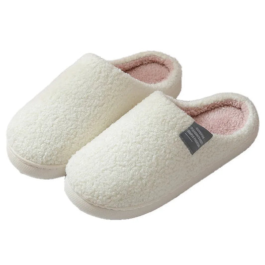 House Slippers Fashion Winter Fashion Women Short Plush Keep Warm Slip on Slippers Casual Plus Size Men Couples Indoor Shoes
