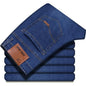 2025 Men NEW Men's Fashion Business Jeans Classic Style Casual Stretch Slim Jean Pants Male Brand Denim Trousers Black Blue Mens