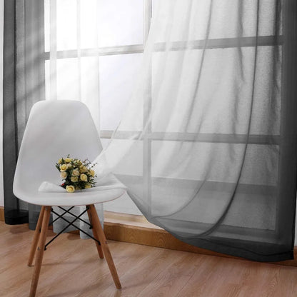 Blackout Curtains for Bedroom Faux Grommet Light Filtering Semi Sheer Gradient Window Curtain for Living Room Heat Blocking