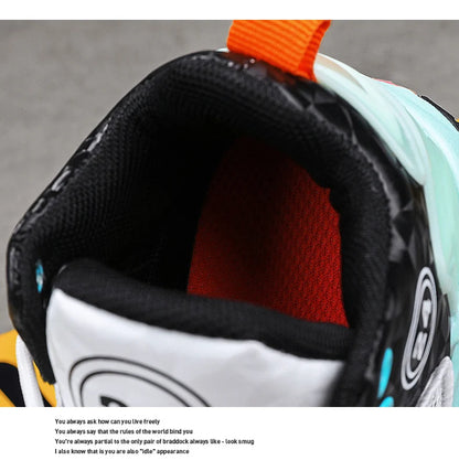 Kids Basketball Shoes Boys Sneakers Non-slip Child Trainer Basket Shoes Outdoor Leather Children Sport Shoes
